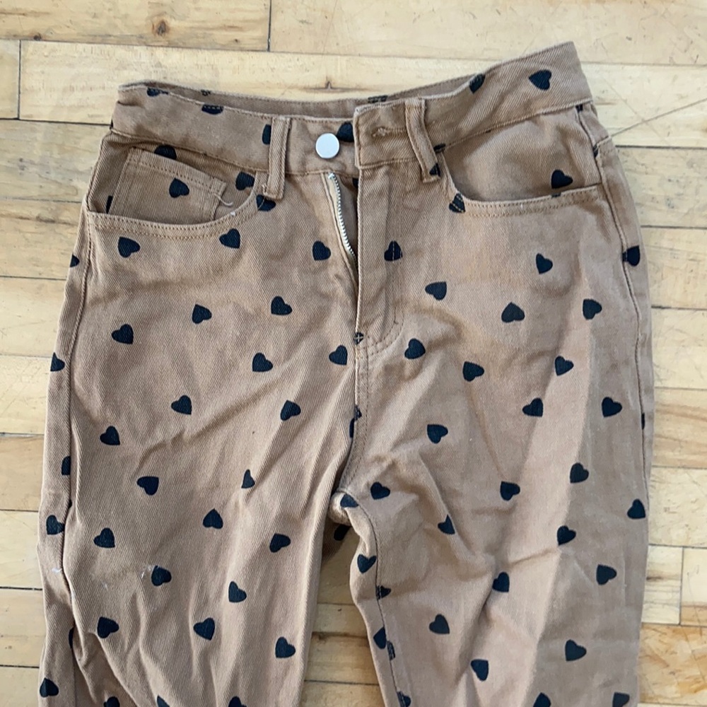 Brown and Black Heart Cargo Pants